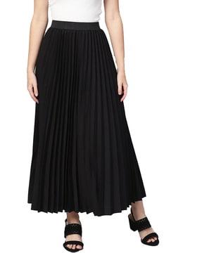 pleated a-line skirt with elasticated waist