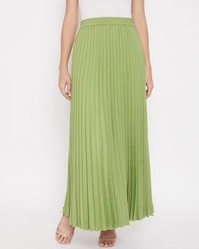 pleated a-line skirt with elasticated waist