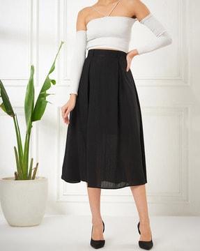 pleated a-line skirt with elasticated waistband