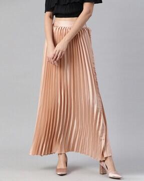 pleated a-line skirt