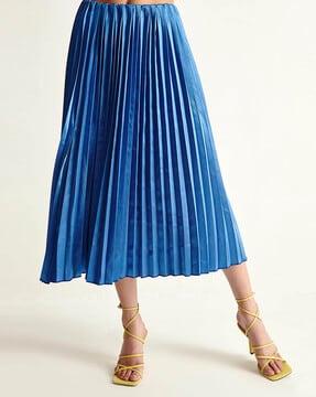 pleated a-line skirt