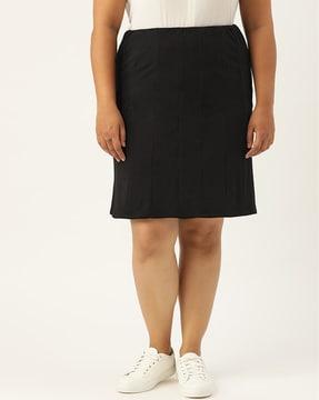 pleated a-line skirt