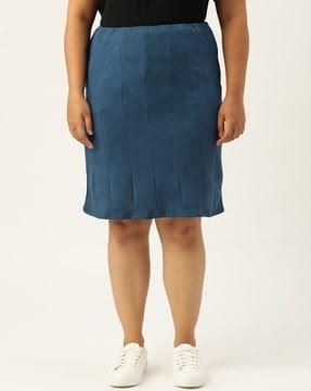 pleated a-line skirt