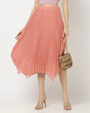 pleated a-line skirt