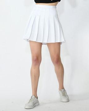 pleated a-line skirt