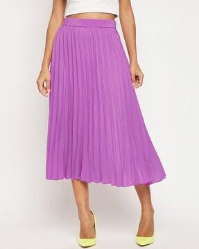 pleated a-line skirt