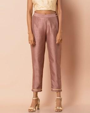 pleated ankle-length pants