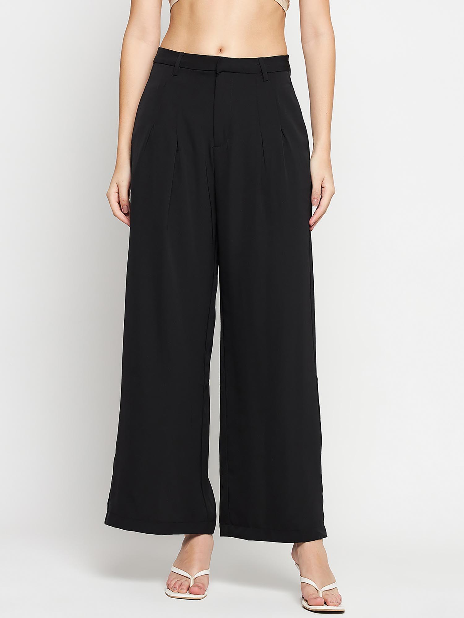 pleated black trouser