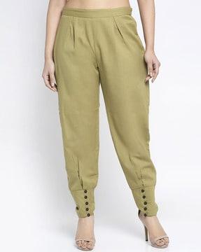 pleated cotton pants