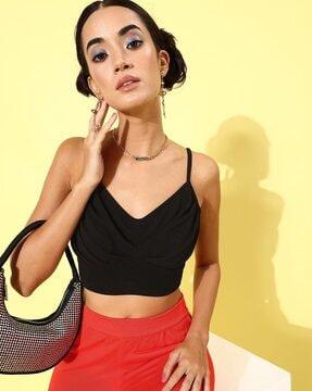 pleated crop top