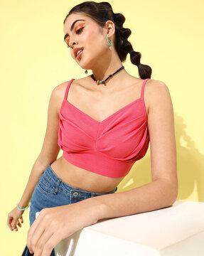 pleated crop top