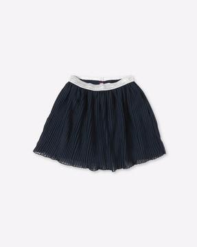 pleated flared skirt with shimmery panel