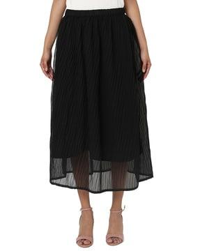 pleated flared skirt