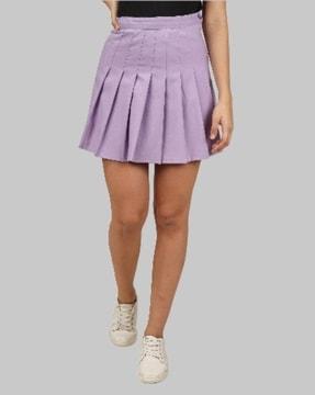 pleated flared tennis skirt