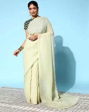 pleated georgette saree