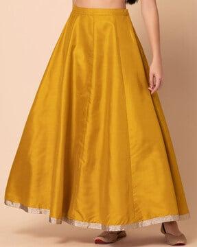 pleated ghagra with zari border