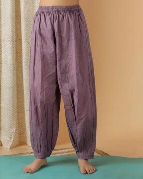 pleated harem pants with elasticated waistband