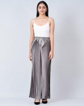 pleated high-rise palazzos