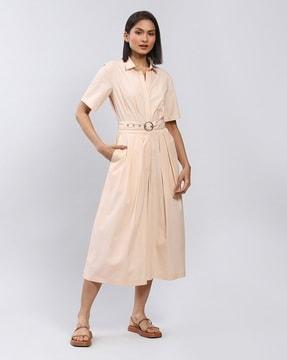 pleated jumpsuit with belt