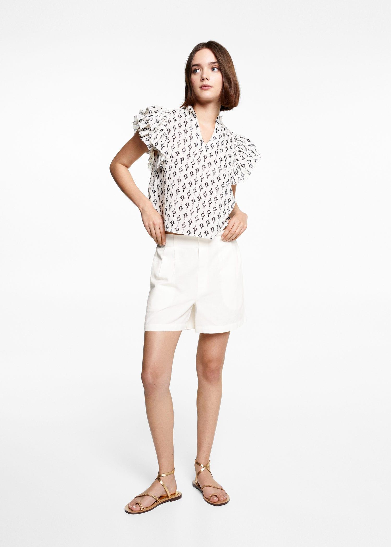 pleated linen short