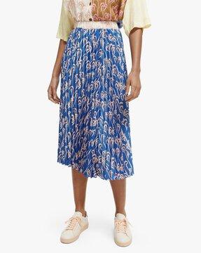 pleated midi-length skirt