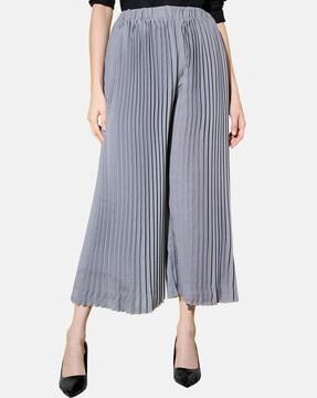 pleated palazzos with elasticated waist