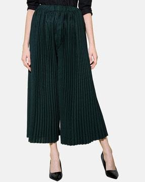 pleated palazzos with elasticated waist