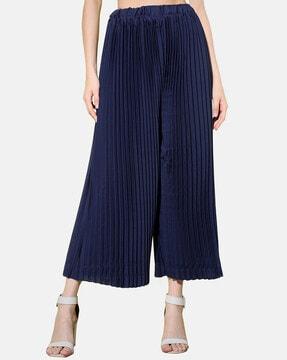 pleated palazzos with elasticated waist