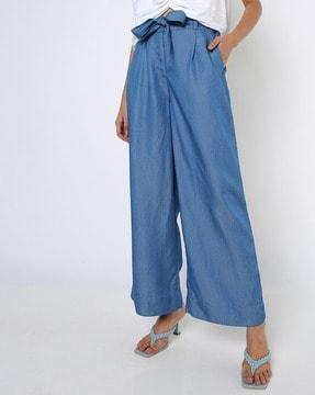 pleated palazzos with insert pockets