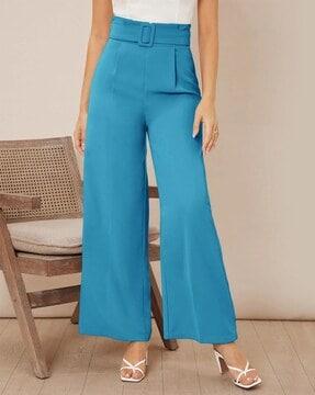 pleated pants with belt