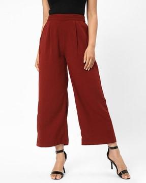 pleated pants with elasticated waistband