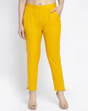 pleated pants with insert pockets