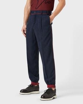 pleated relaxed fit trousers