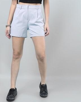 pleated shorts with insert pockets