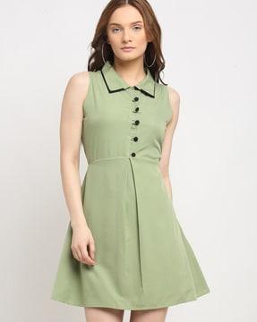 pleated skater dress