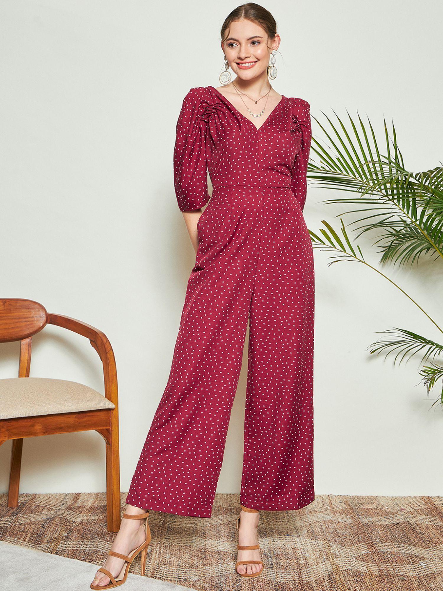 pleated sleeve jumpsuit