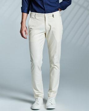 pleated slim fit trousers