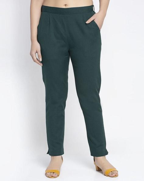 pleated straight fit pants