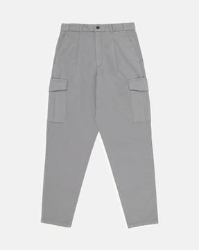 pleated straight fit trousers