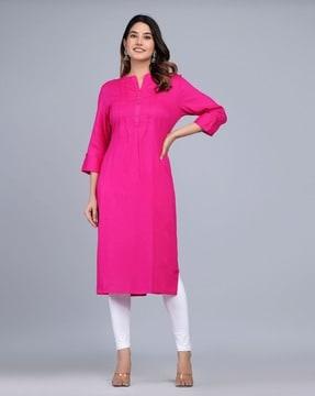 pleated straight kurta