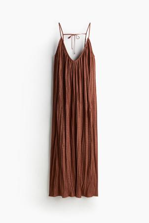 pleated strappy dress