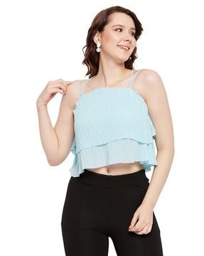 pleated strappy top