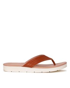pleated thong-strap flip-flops
