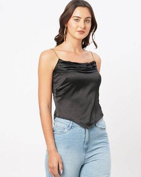 pleated top with chain straps