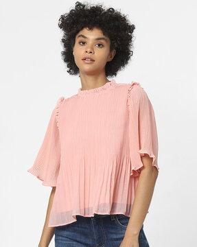 pleated top with ruffles