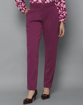 pleated trousers with belt