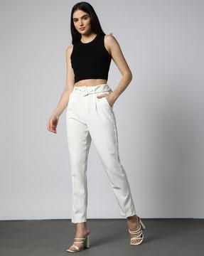 pleated trousers with belt