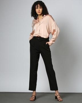 pleated trousers with belt
