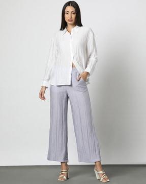 pleated wide leg pants