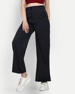 pleated wide leg trousers